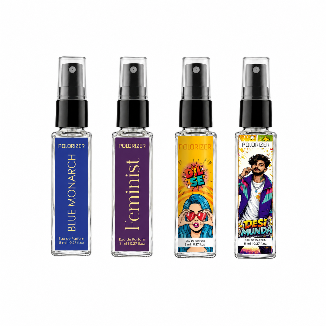 Polorizer Trial Perfume Pack of 4 x 8ml.