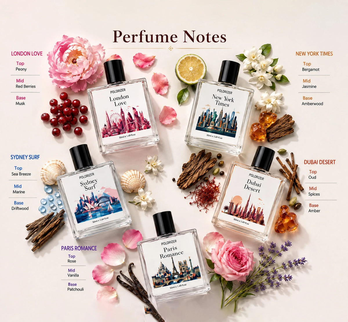 Polorizer City Collection Perfume Pack of 5 (50ml Each)