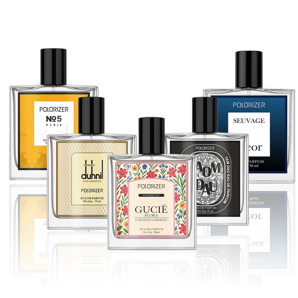 Polorizer Inspire Collection Pack of 5 – Long-Lasting Eau de Parfum - 5 Unique Scents.